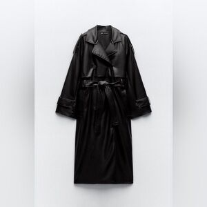 ZARA Oversized Faux Leather Trench